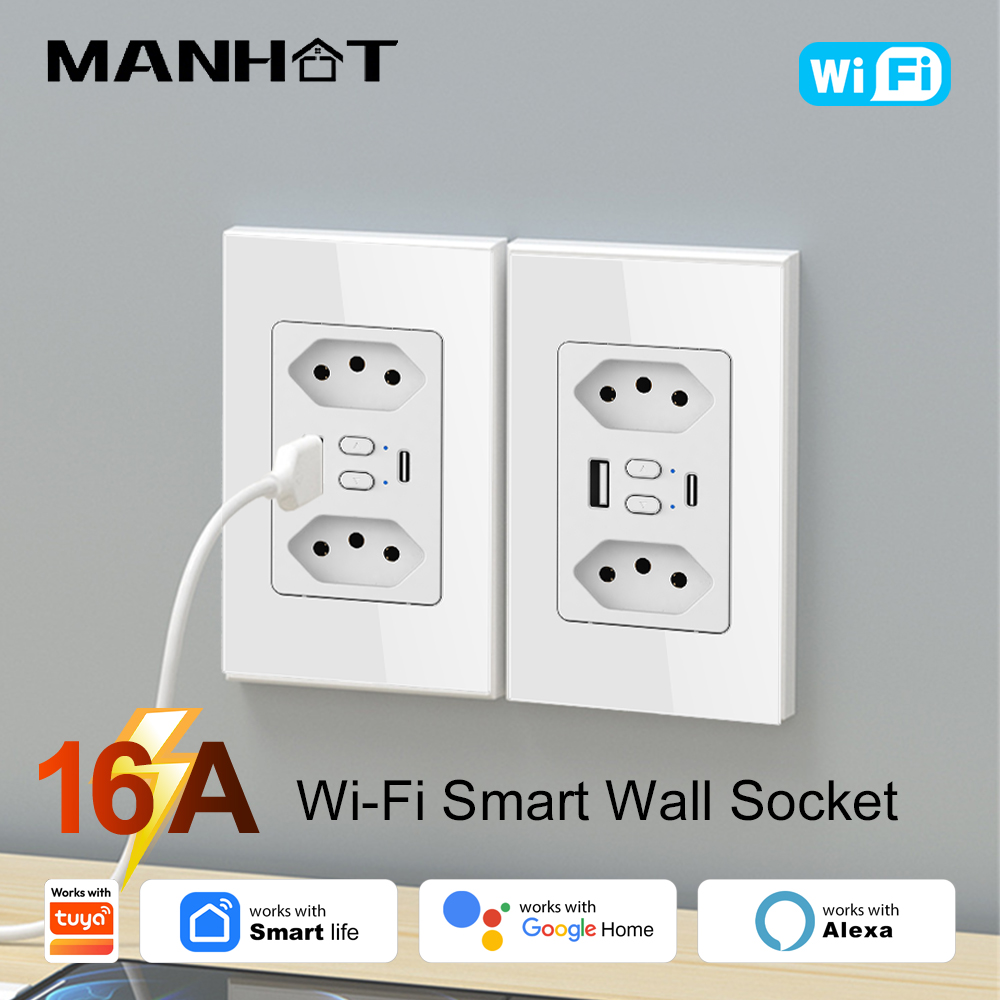 Smart Home Nest - MANHOT Wifi Smart Brazil Socket Switch