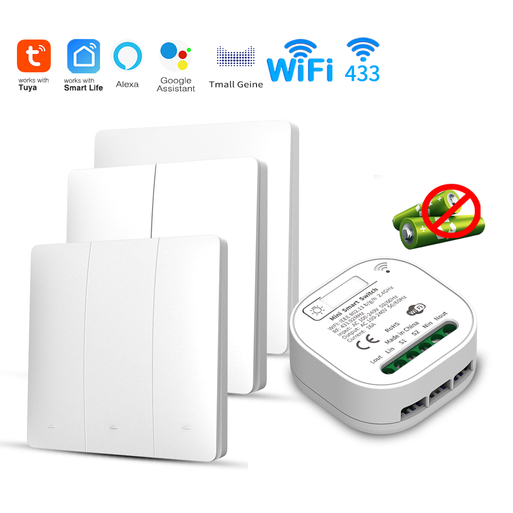 Smart Home Tools - Tuya WiFi Smart Self-Powered Light Switch,Kinetic