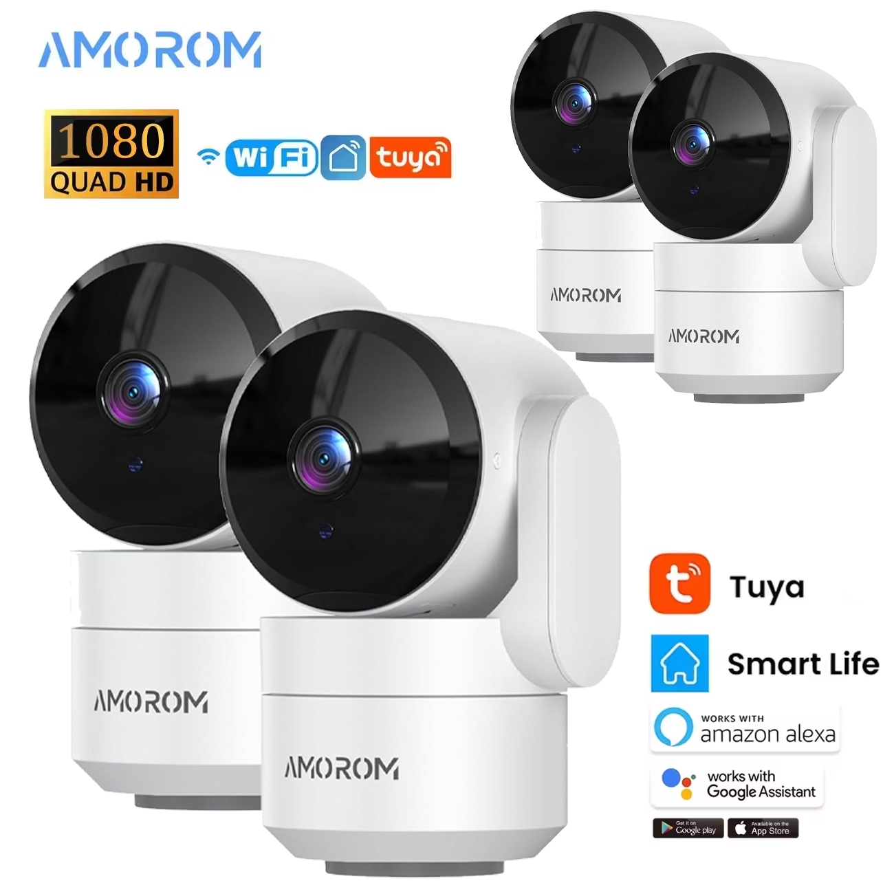 Smart Home Battery Camera Ezviz - AMOROM 2K Indoor Camera 5/2.4G Wi-Fi