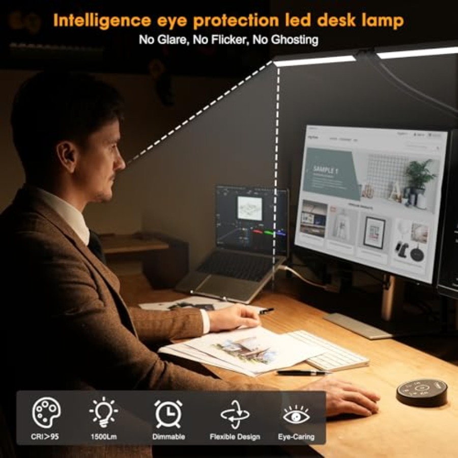 Led Desk Lamp for Office Home  - Smart Home Monitor ulasan dan harga