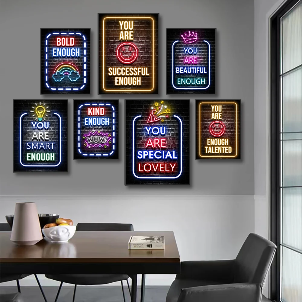 Neon Motivation Quotes Posters - Smart Home Quotes ulasan dan harga