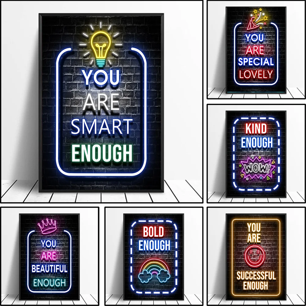 Neon Motivation Quotes Posters - Smart Home Quotes ulasan dan harga