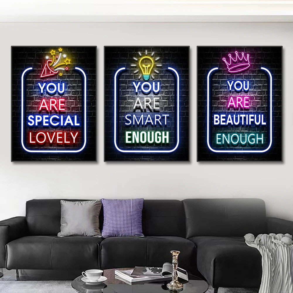 Neon Motivation Quotes Posters - Smart Home Quotes ulasan dan harga