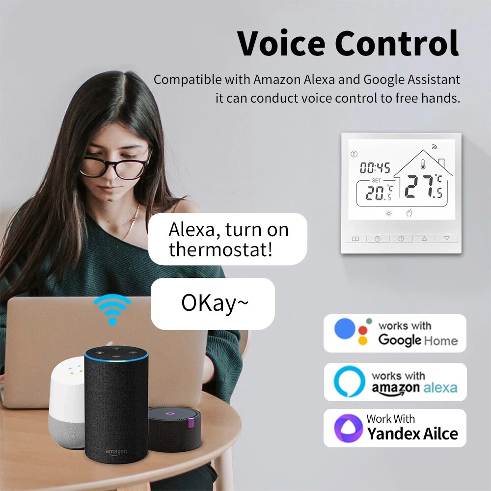 Tuya Smart WiFi Thermostat Wat - Smart Home Yandex ulasan dan harga