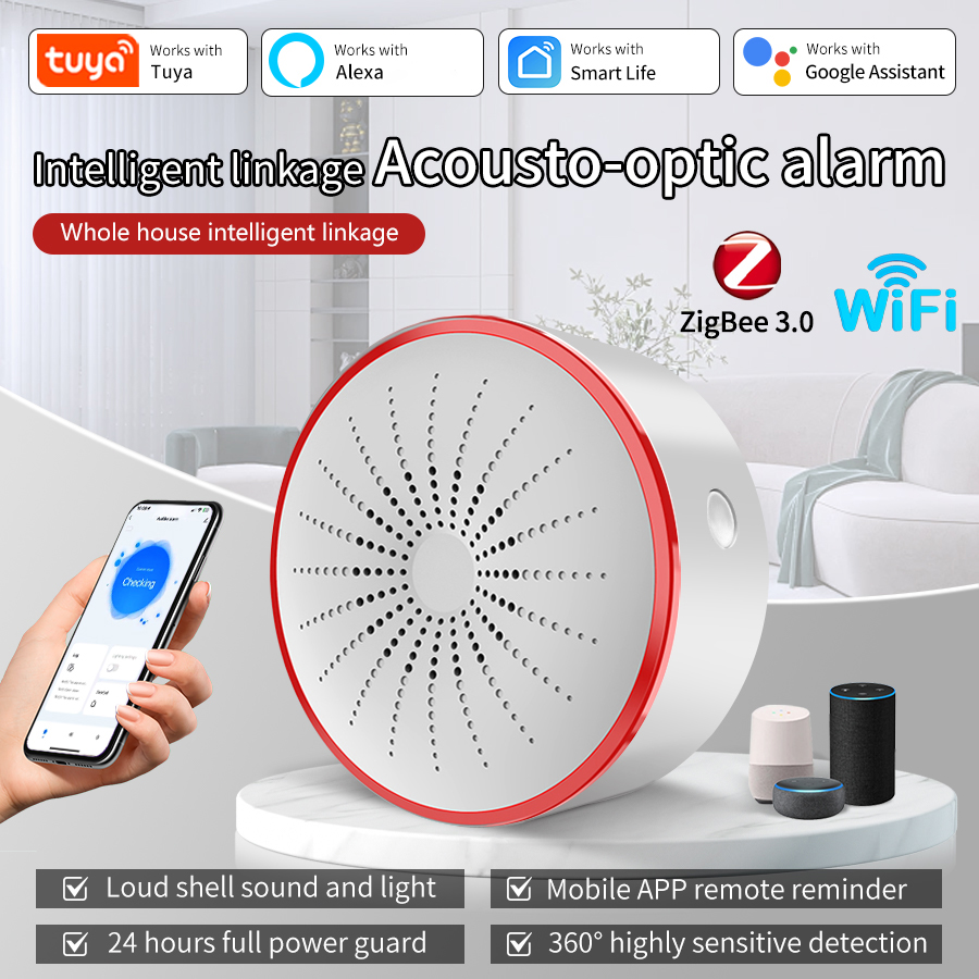 Tuya WiFi ZigBee Smart Alarm S - Smart Home Voice Assistant ulasan dan harga