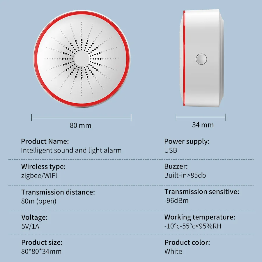 Tuya WiFi ZigBee Smart Alarm S - Smart Home Voice Assistant ulasan dan harga
