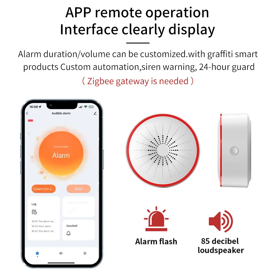 Tuya WiFi ZigBee Smart Alarm S - Smart Home Voice Assistant ulasan dan harga