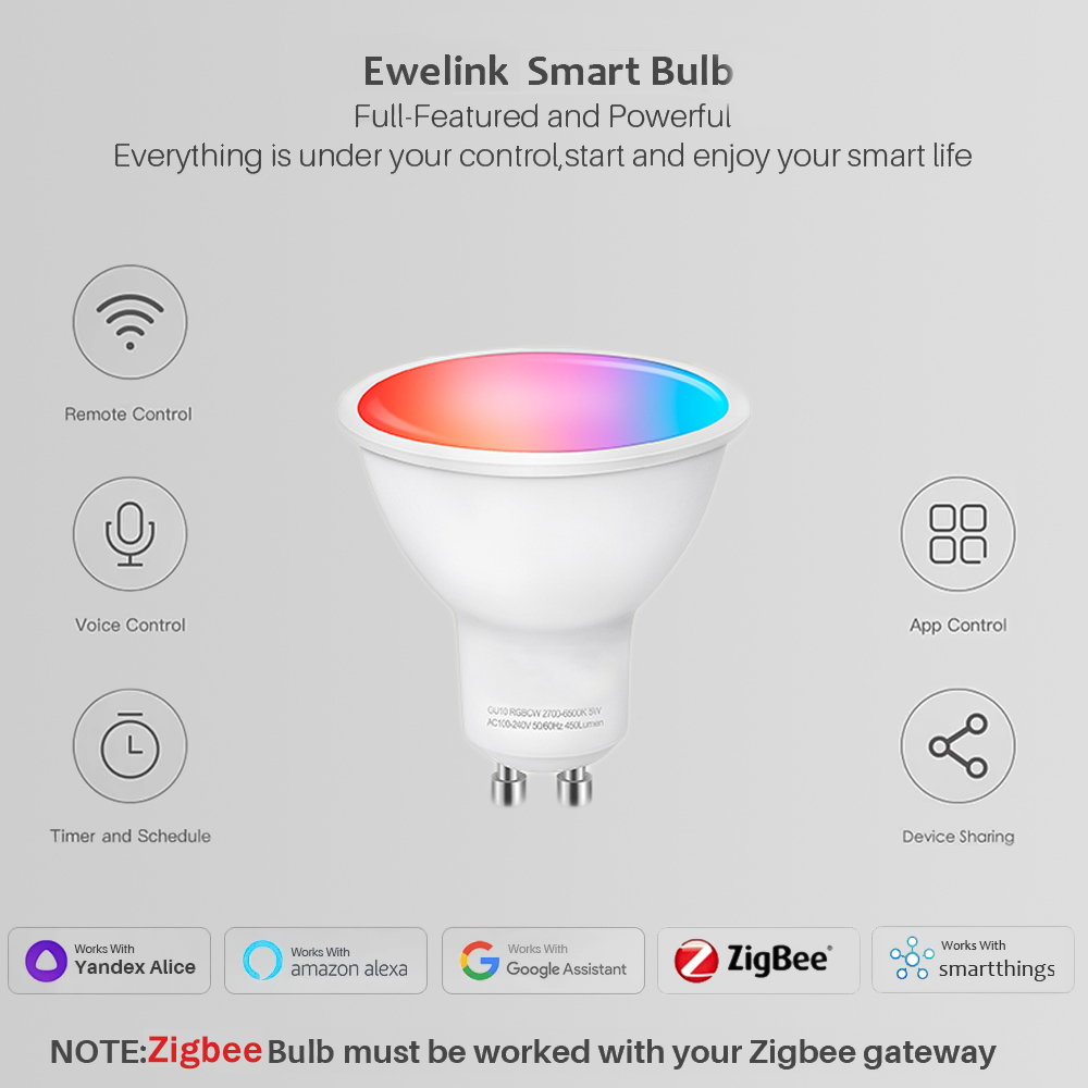 Ewelink GU10 Zigbee LED Bulbs  - Smart Home Yandex ulasan dan harga