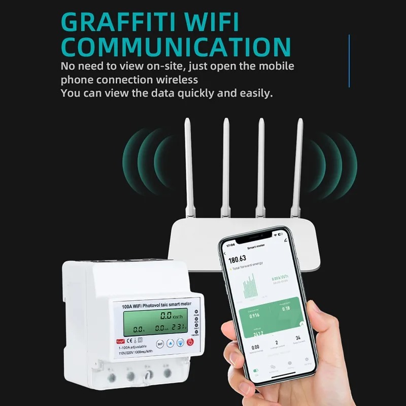 4P 1-100A WiFi Photovoltaic Sm - Smart Home Monitor ulasan dan harga
