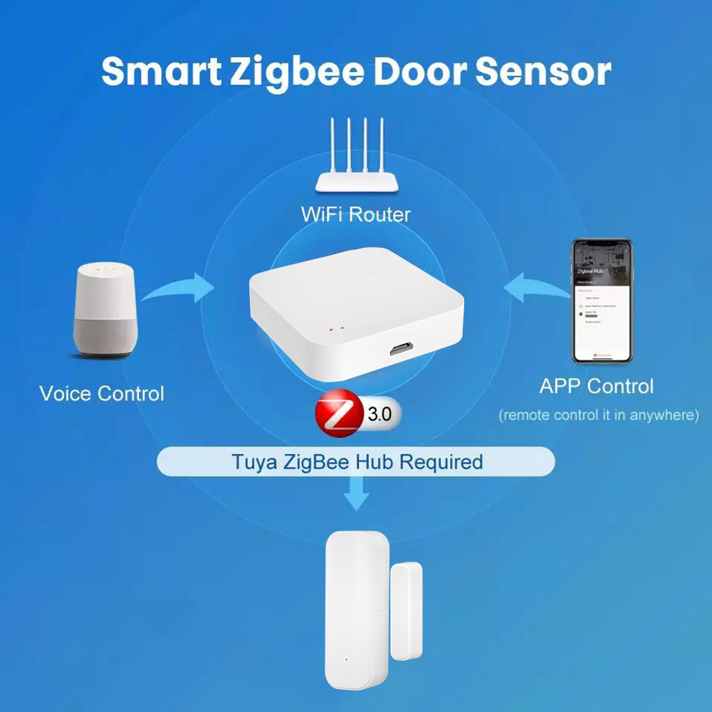 Zigbee3.0 Door Window Anti-The - Smart Home Voice Assistant ulasan dan harga