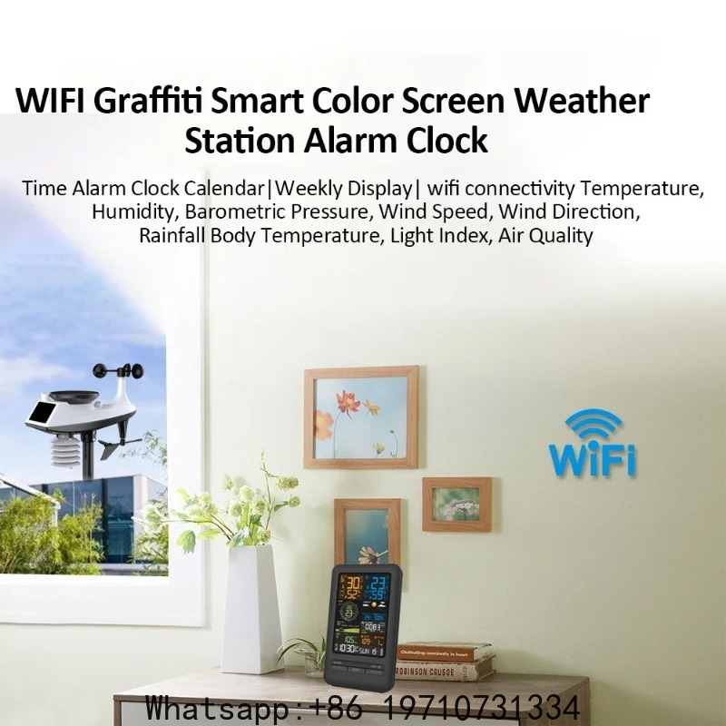 WiFi Smart Weather Station Sma - Smart Home Monitor ulasan dan harga