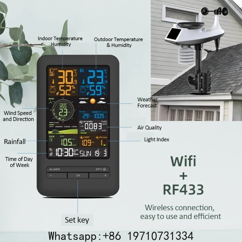 WiFi Smart Weather Station Sma - Smart Home Monitor ulasan dan harga