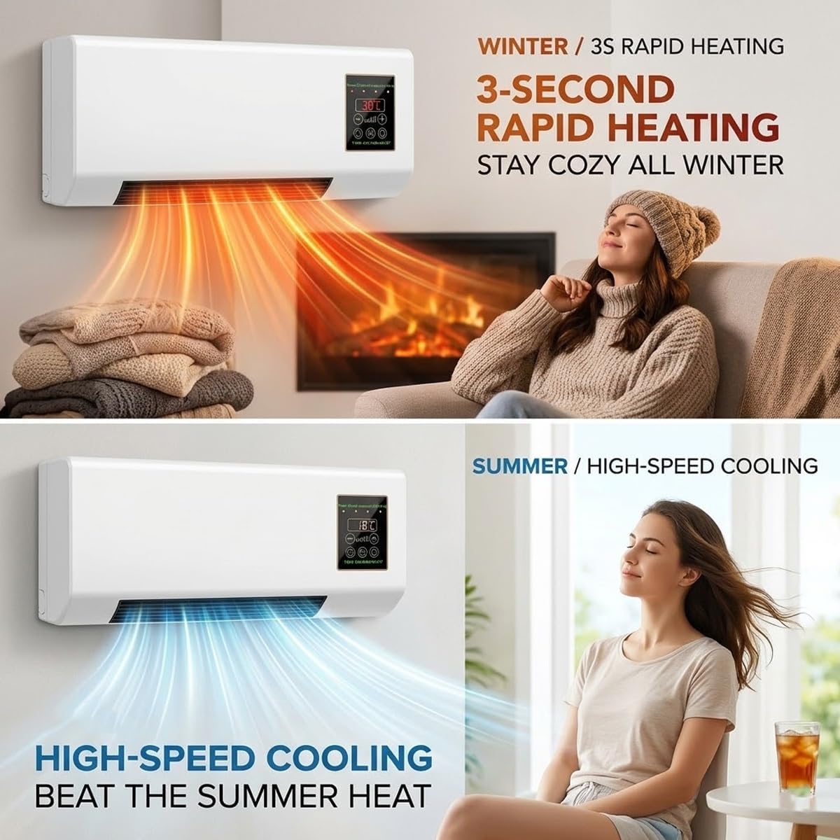 1800W Wall Air Conditioner Wal - Smart Bathroom Fan ulasan dan harga