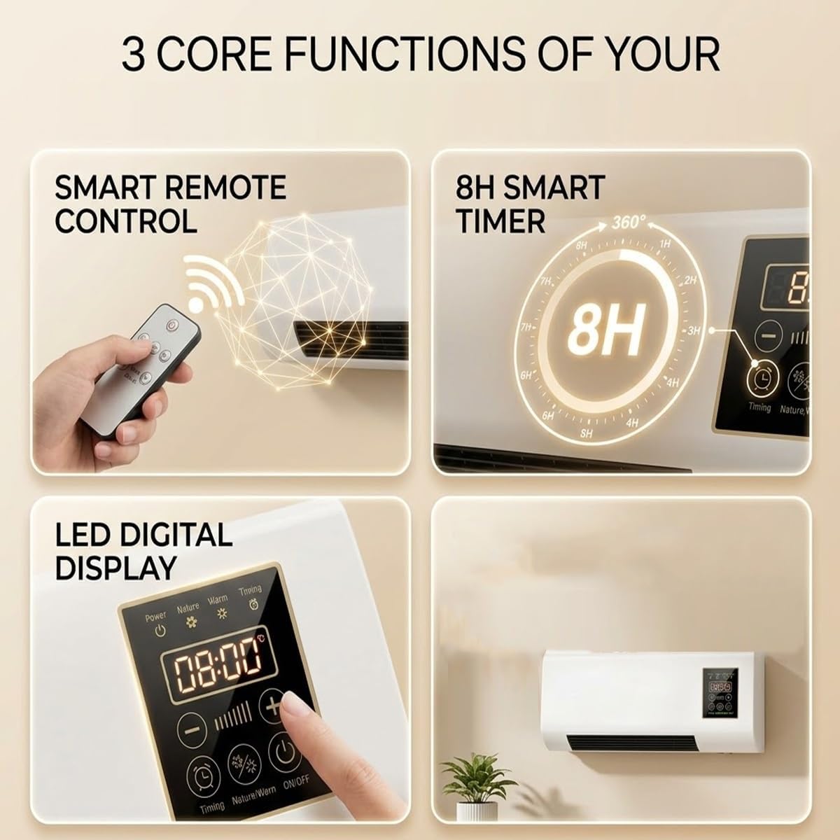 1800W Wall Air Conditioner Wal - Smart Bathroom Fan ulasan dan harga
