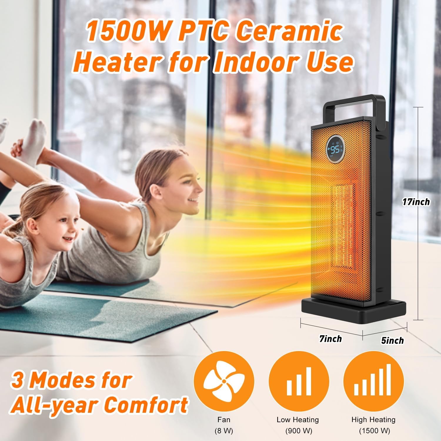 Room Heater 1500W Large Portab - Smart Bathroom Fan ulasan dan harga