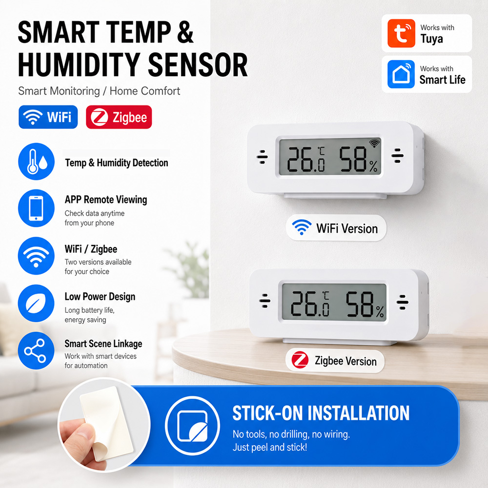 Tuya WiFi Zigbee Mini Temp&Hum - Smart Home Yandex ulasan dan harga