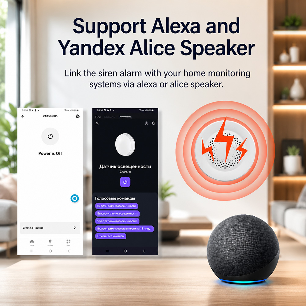 Tuya Zigbee Siren Alarm 100dB  - Smart Home Yandex ulasan dan harga