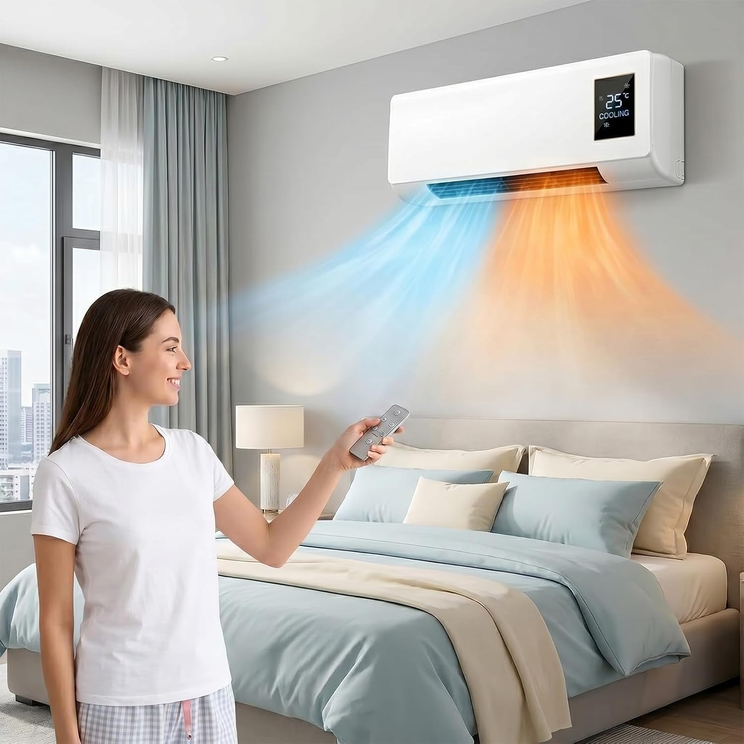 Portable Wall Mounted Air Cond - Smart Bathroom Fan ulasan dan harga
