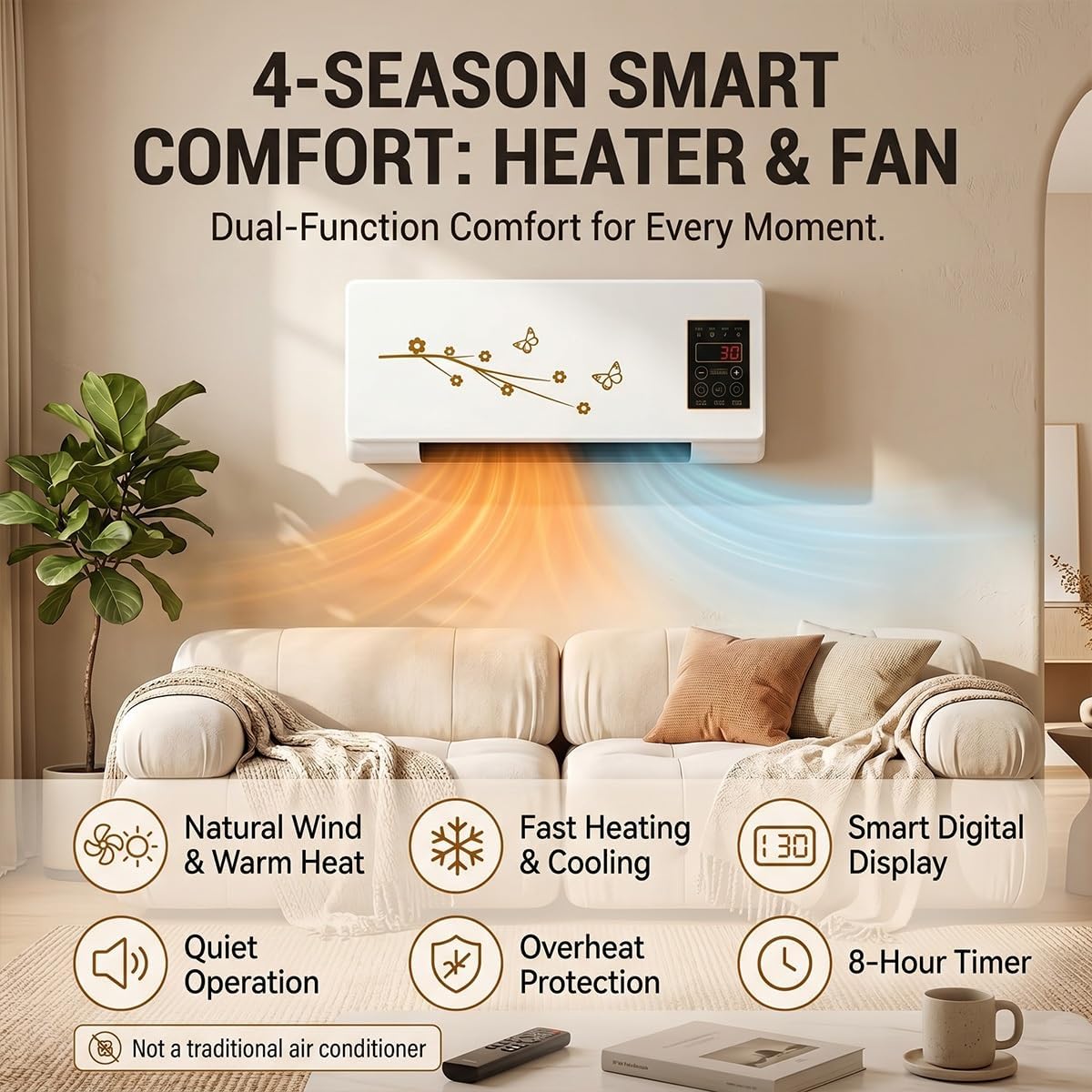 Portable Wall Mounted Air Cond - Smart Bathroom Fan ulasan dan harga