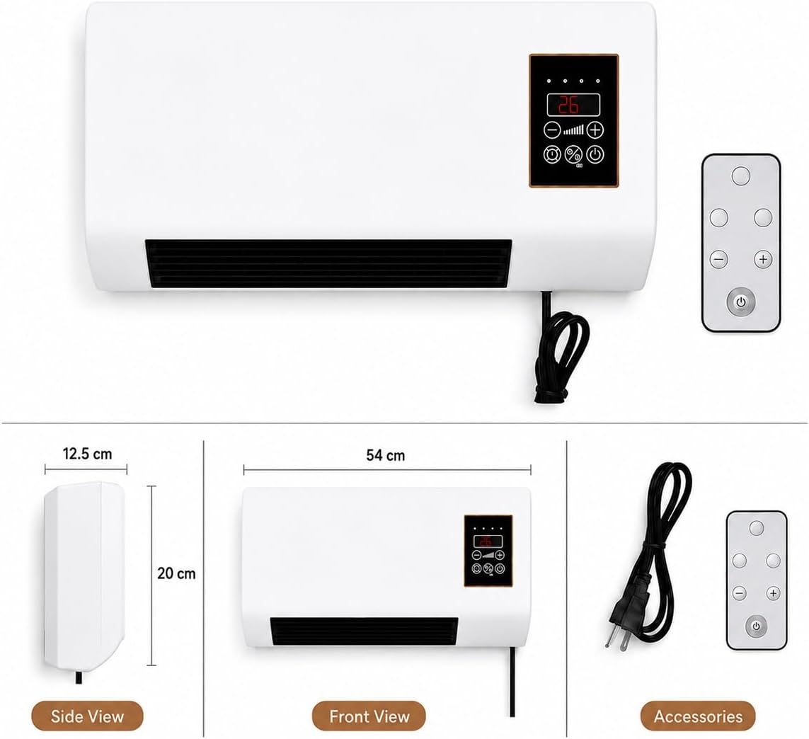 1800W Wall Mounted Air Conditi - Smart Bathroom Fan ulasan dan harga