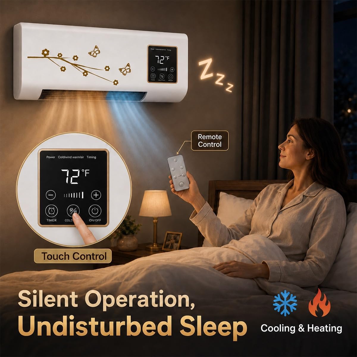 1800W Wall Mounted Air Conditi - Smart Bathroom Fan ulasan dan harga